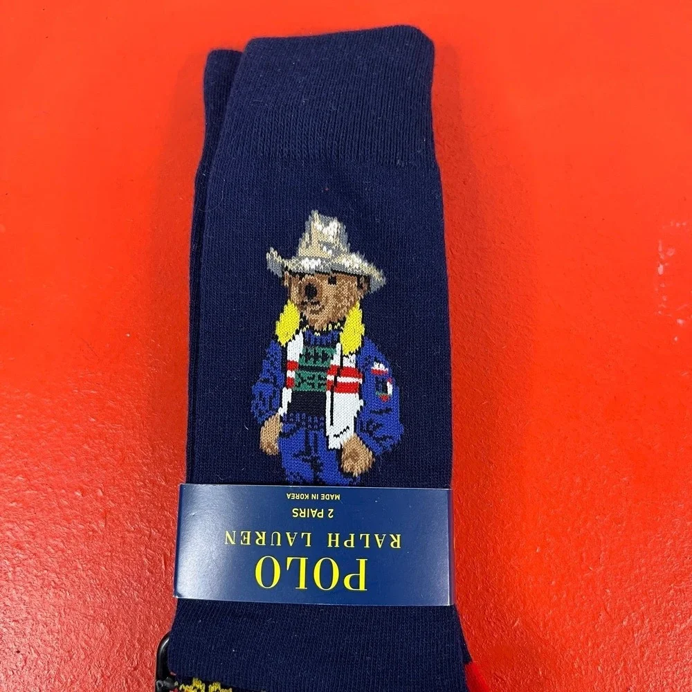 NEW RARE Polo Ralph Lauren Country Polo Bear Dress Socks (2-Pack)